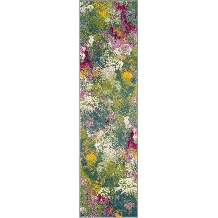 Safavieh Watercolor Power Loomed Rectangle Rug Green & Fuchsia - 2 ft. 3 in. x 10 ft. WTC697C-210